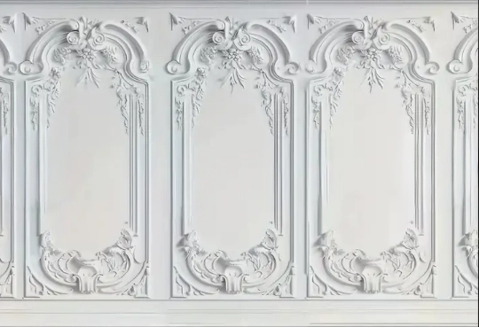 Fond photo représentant    des panneaux de bois, des devantures de meuble, au style baroque.