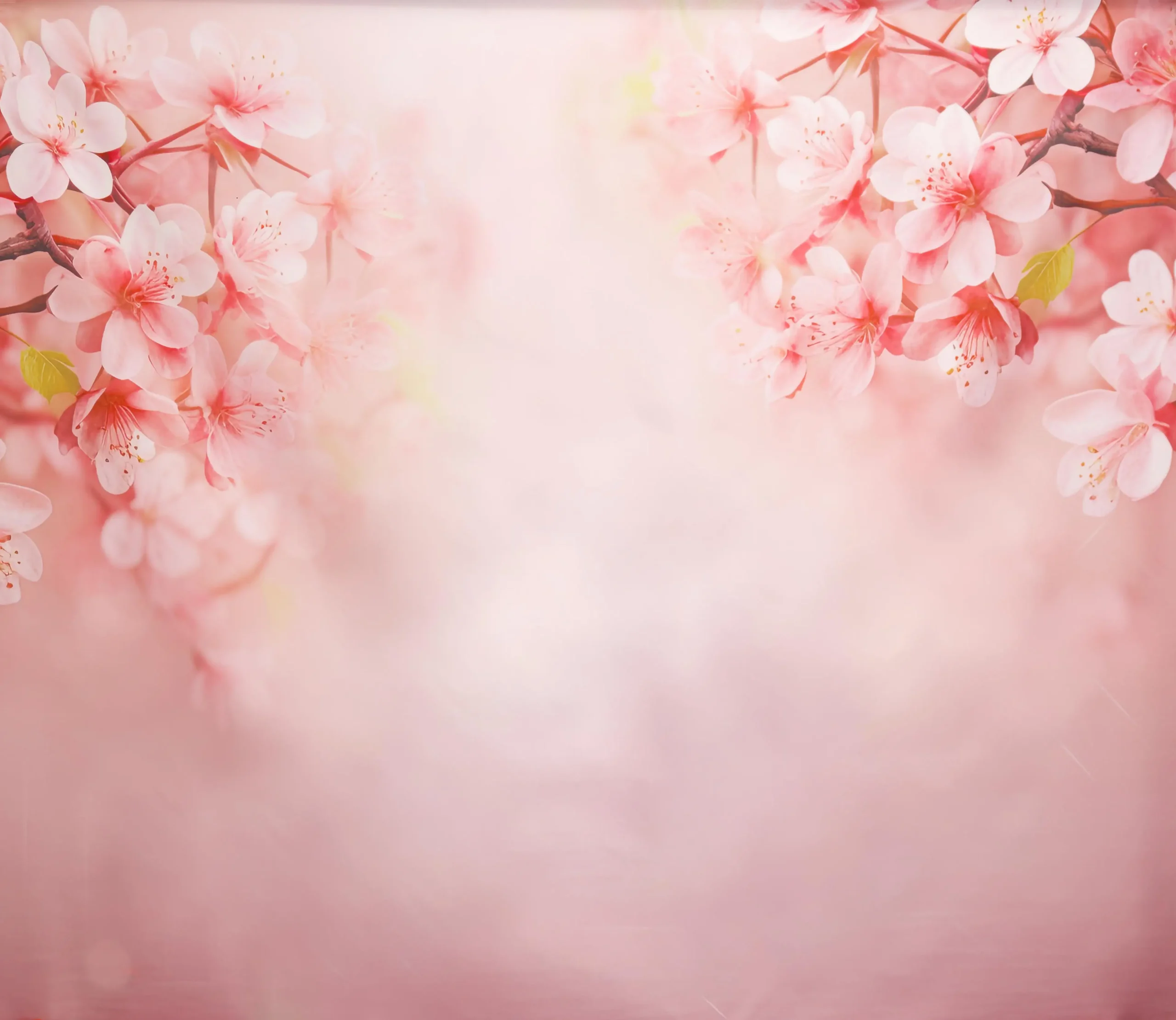 fond photo représentant des fleurs sakura. Dans un dégradé rose clair.